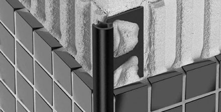 Profil arrondis de carrelage, la mosaïque et de la pierre PVC