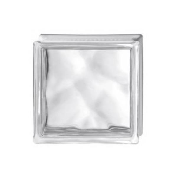bloc de verre transparent ondulé