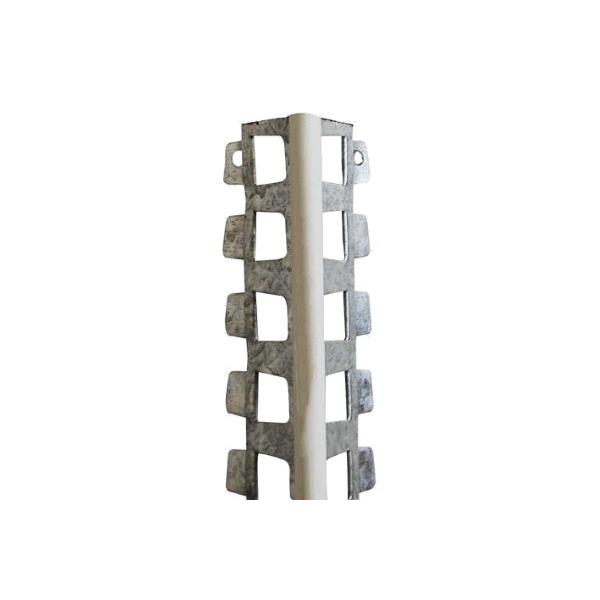 square hole angle bead - galvanised steel + PVC-nose