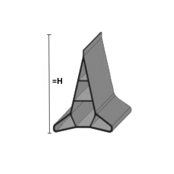 Perfil dilatação régua triangular