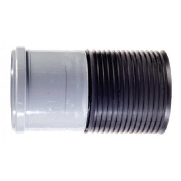 union of transition to compact tube - corrugated tube