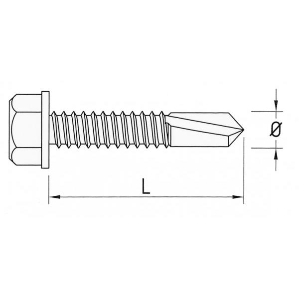 Sandwich panel drill screw with neoprene washer