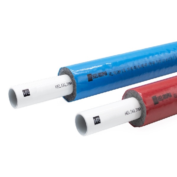 tube multicouche PE-AL-PEX + tube isolante bleu/rouge