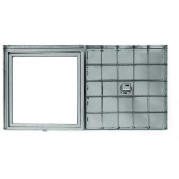 lid without flap, lowered 50mm and rim - galvanized steel