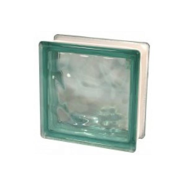 tijolo / bloco de vidro ondulado turquesa