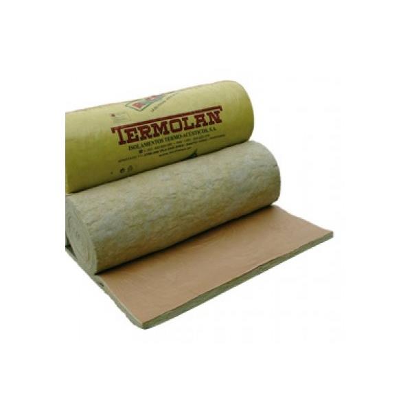 lã rocha termolan MK230 rolo com papel 30kg/m³