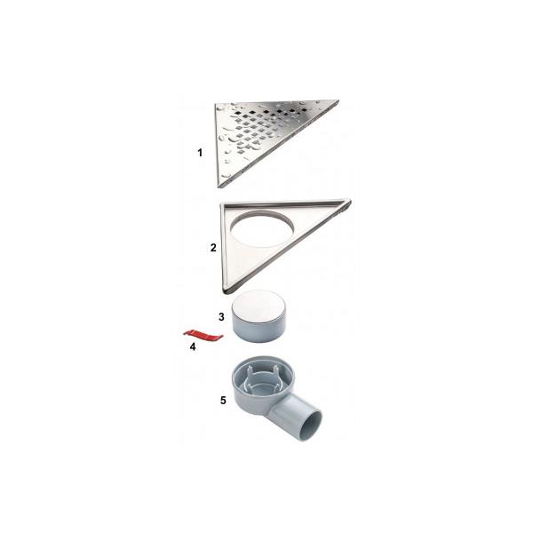 corner drain ABS and stainless steel grill