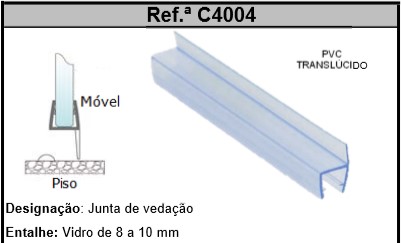 perfil vedação translúcido C4004