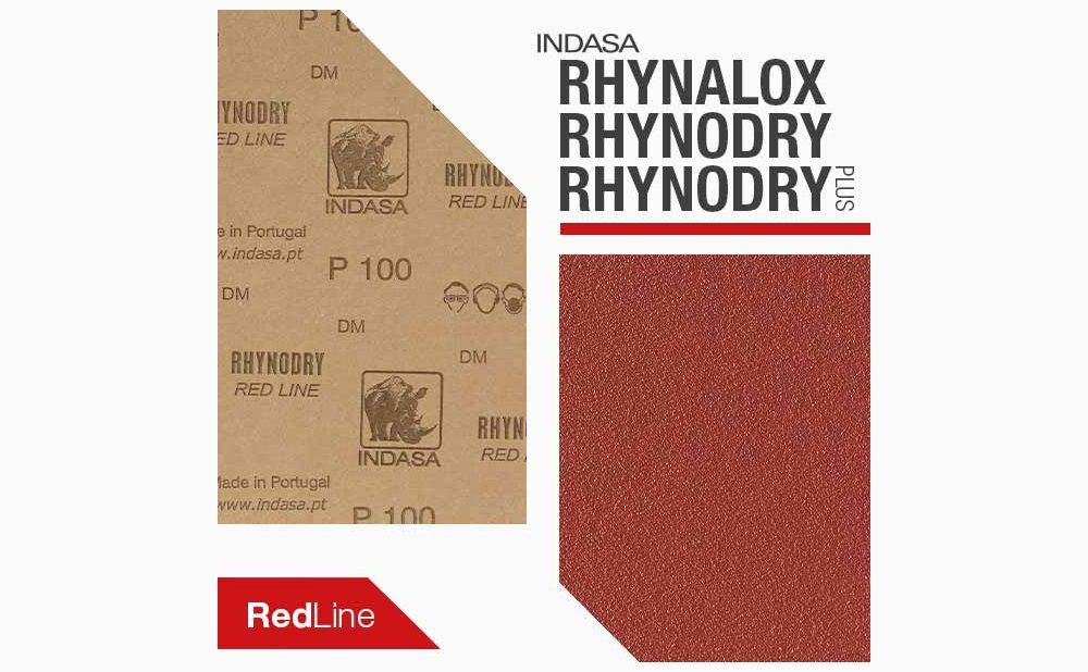 Folhas de Lixa Rhynalox/Rhynodry Red Line
