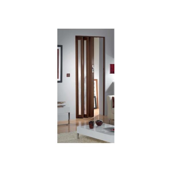 folding door - LARYA- glazed- dark wood