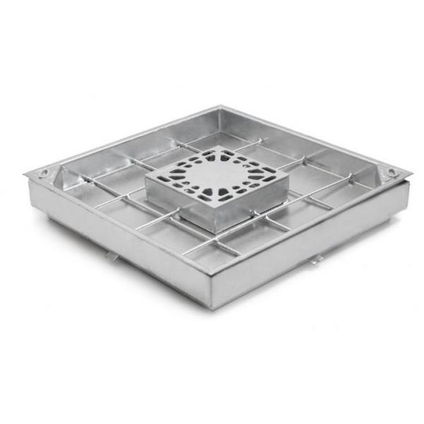 lid with the flap, lowered 50mm, with rim and drain siphoned to the center - galvanized steel