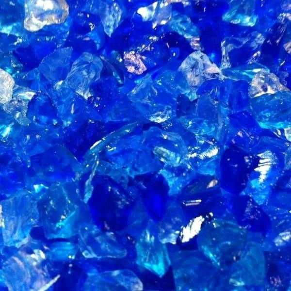 verre concassé bleu