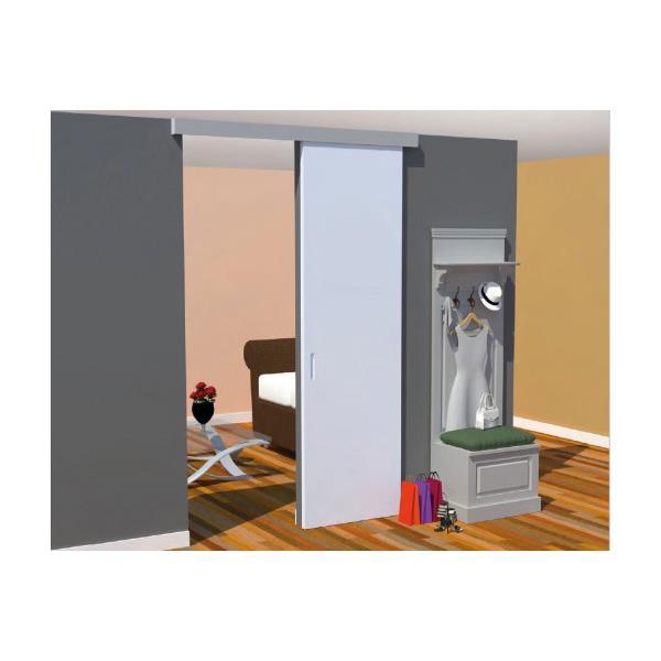 Sliding door kit external to ceiling in anodized aluminum