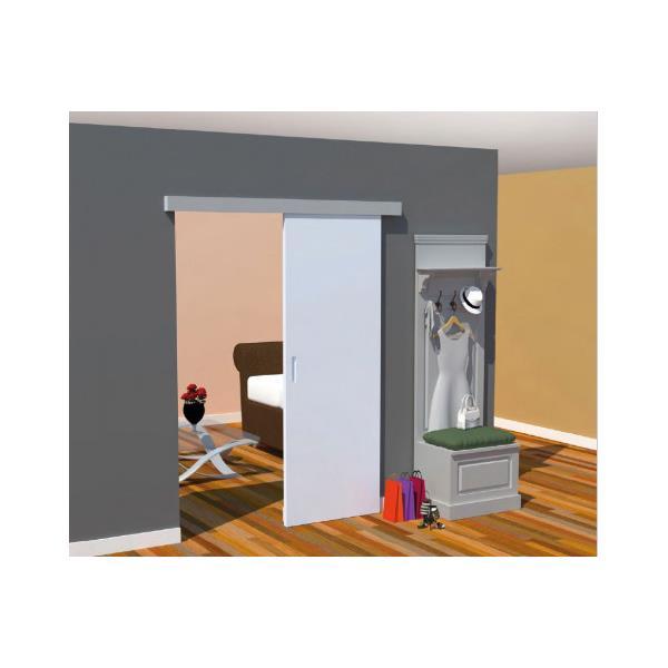 Sliding door kit external to wall in anodized aluminum